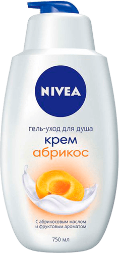 Гель-уход для душа жен. Nivea "Крем абрикос" 750мл