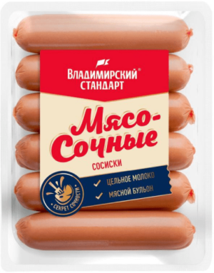 Сосиски Мясо Сочные 450гр, Владпродукт