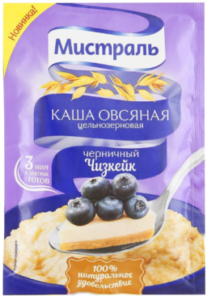 Каша овсяная "Мистраль" Черничный чизкейк 40гр 1/25